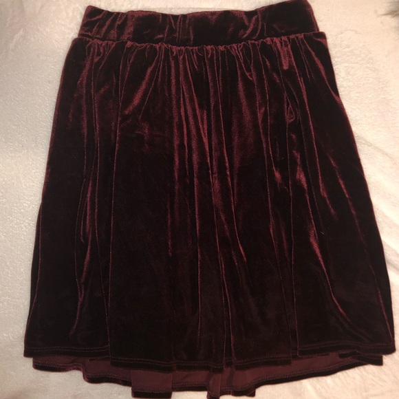 red velvet skater skirt elastic xs garage - Picture 3 of 6